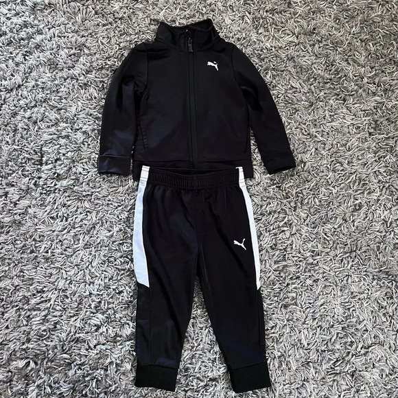 Puma Minicats Baby Toddler Tracksuit Track Top Joggers Black Size 12 Months - Picture 1 of 8